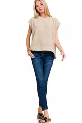 Trendsi Zenana Oversized Crew Neck Sweater Vest -
