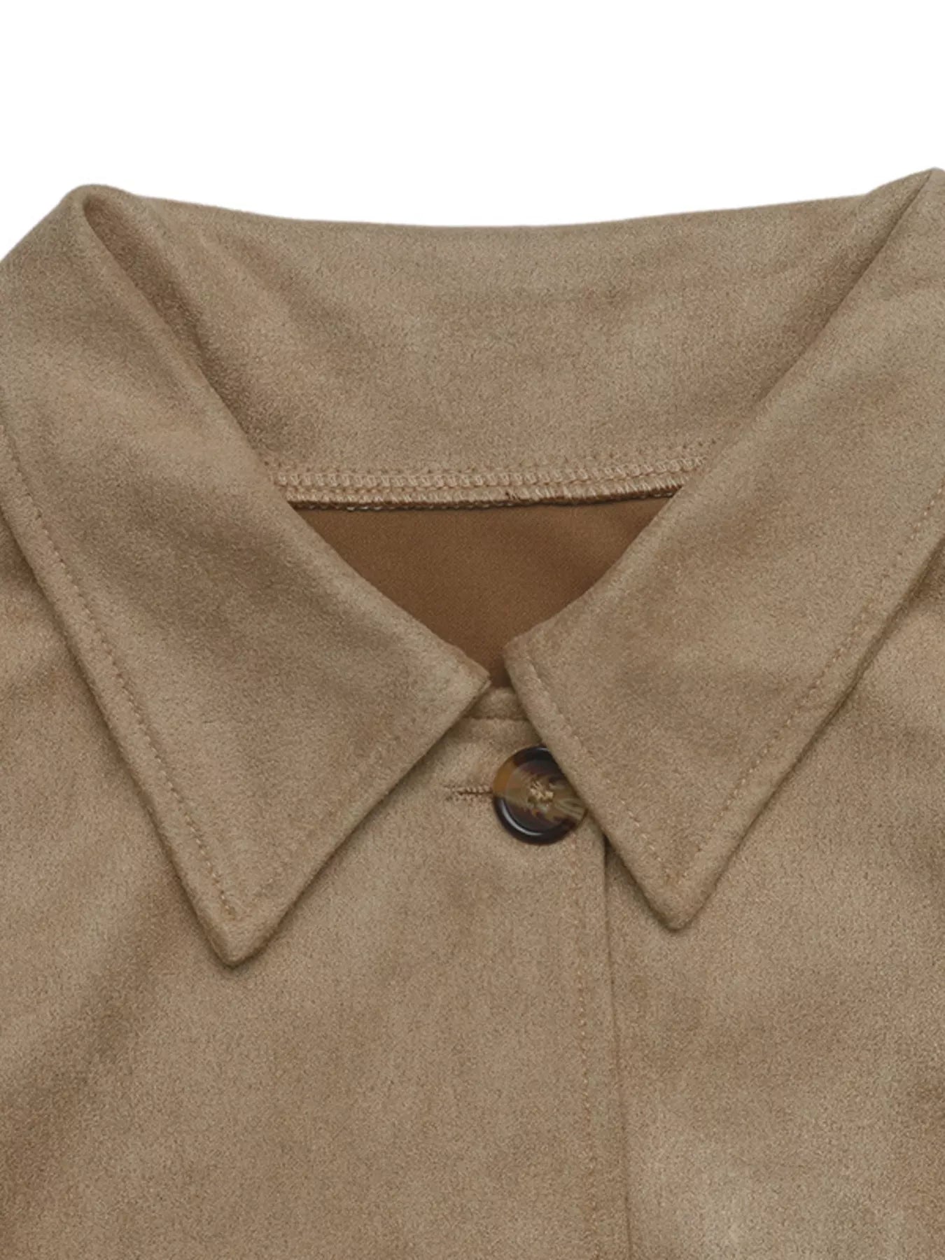 Trendsi Collared Neck Button Up Jacket -