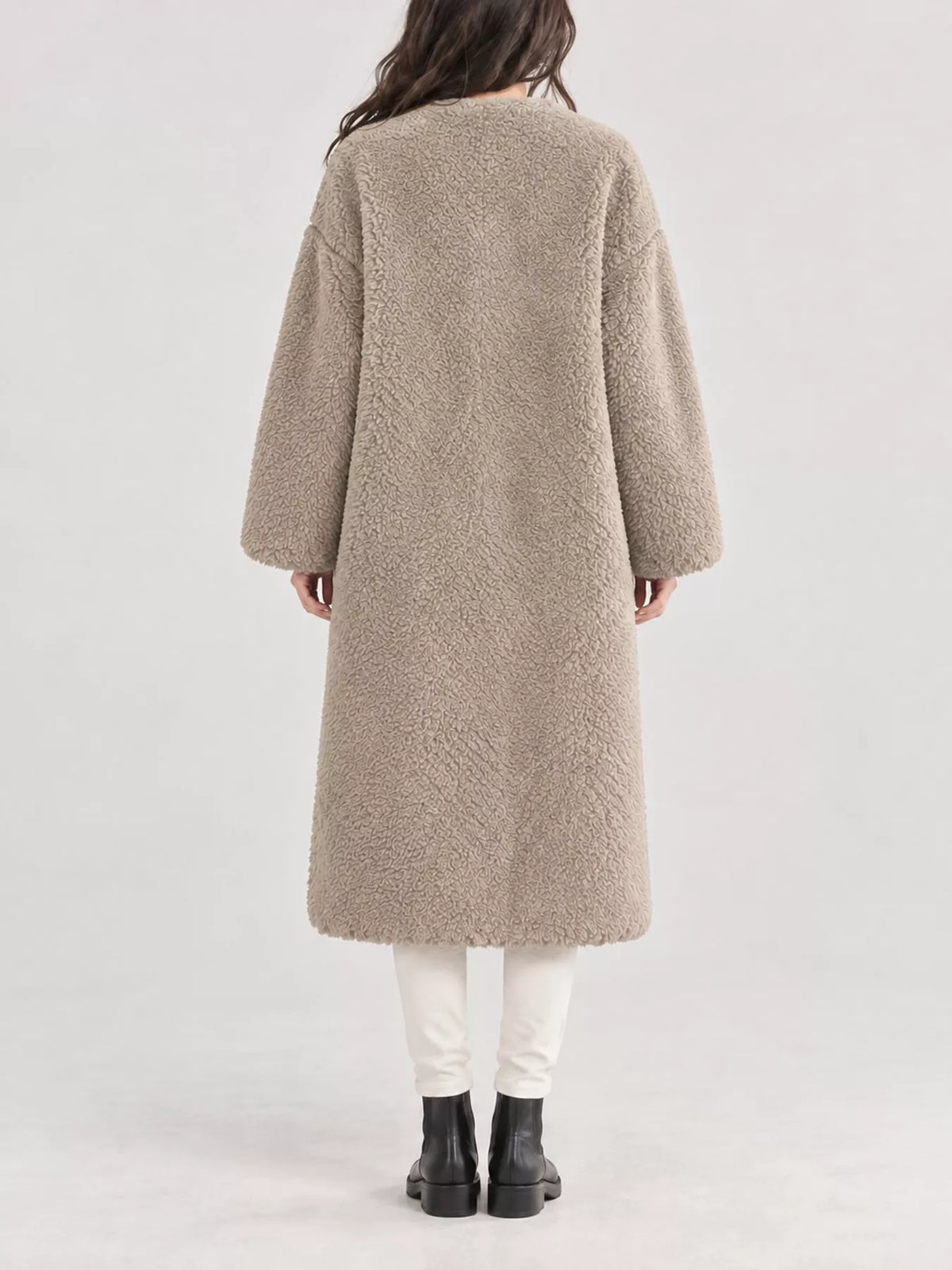 Collared long sleeve jacket, back view