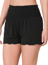 Trendsi Zenana Elastic Waist Smocked Shorts -