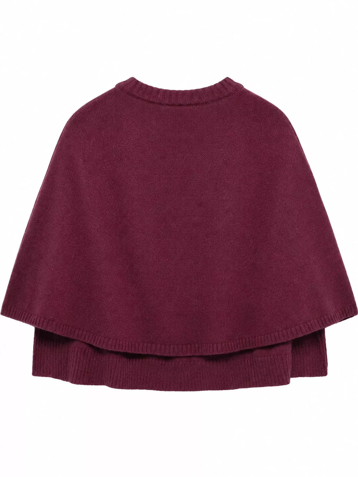 Button-Front Knit Cape Cardigan — back view