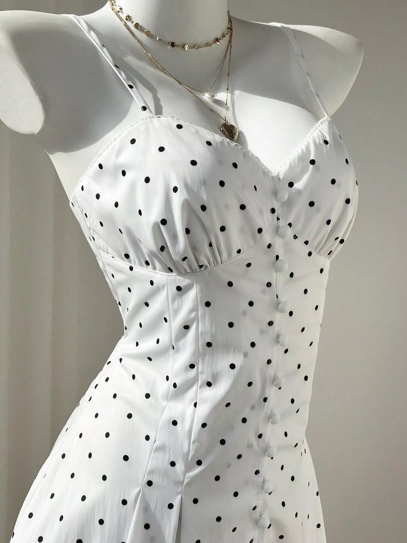 Trendsi Polka Dot Spaghetti Strap Mini Dress -