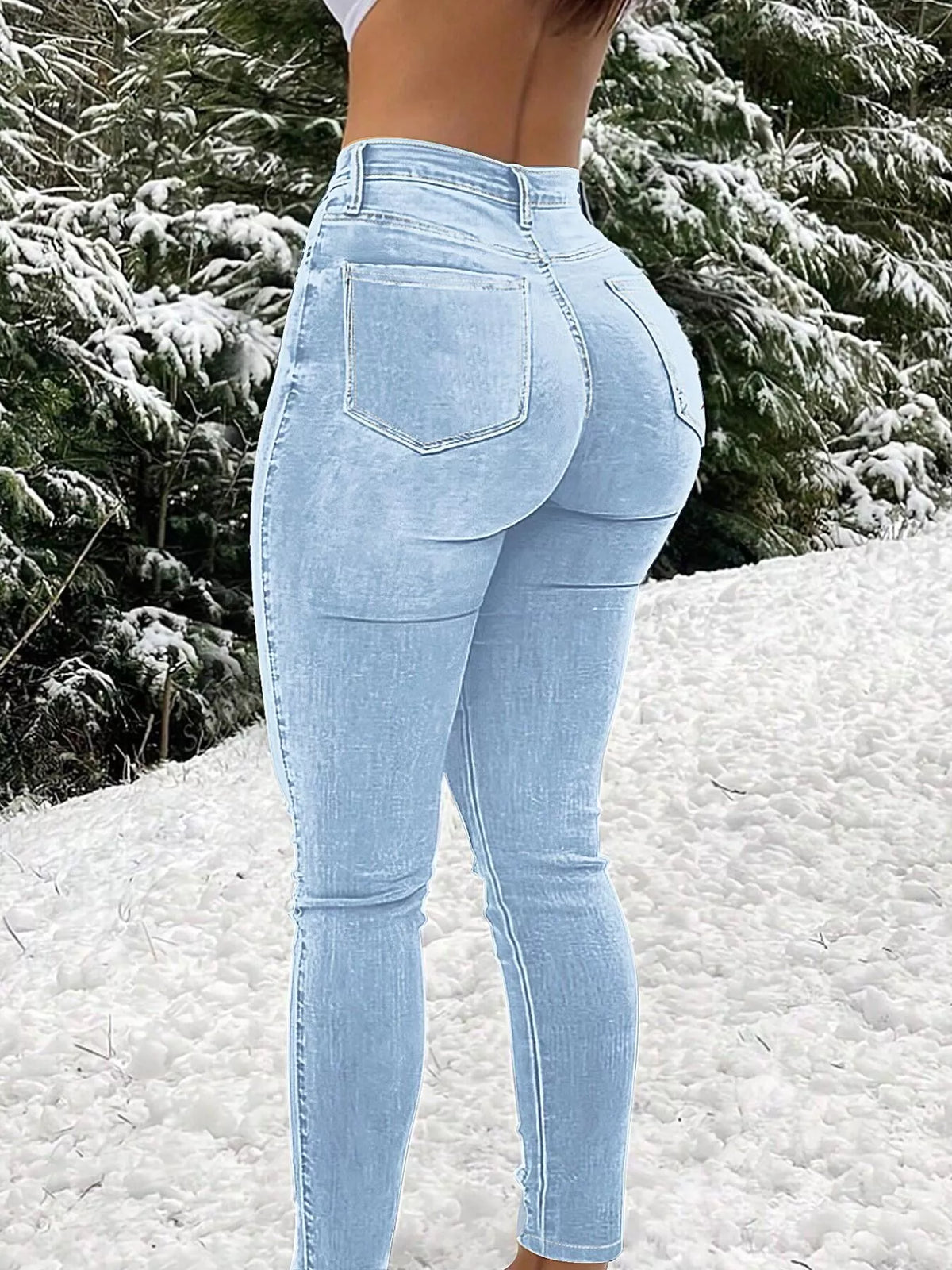 Skinny jeans, light blue back