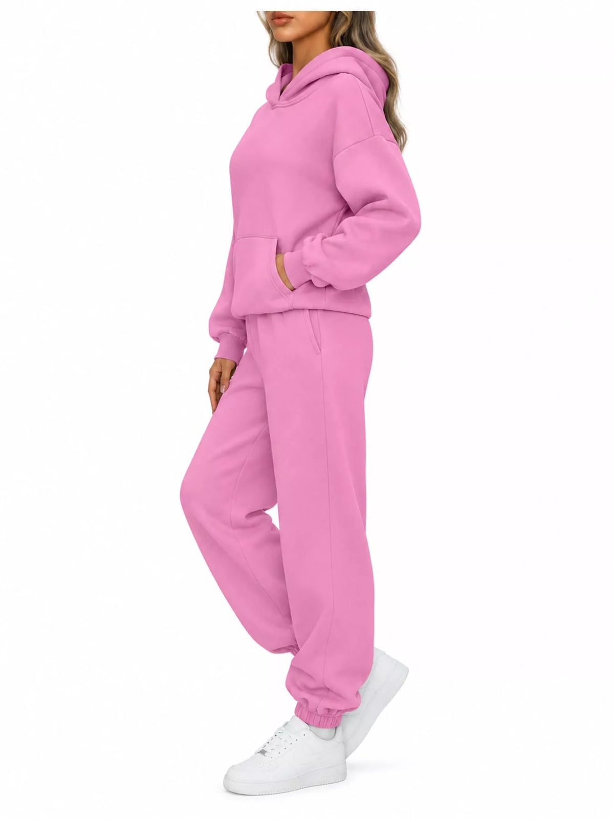 Kangaroo Pocket Hoodie and Joggers Set — side view