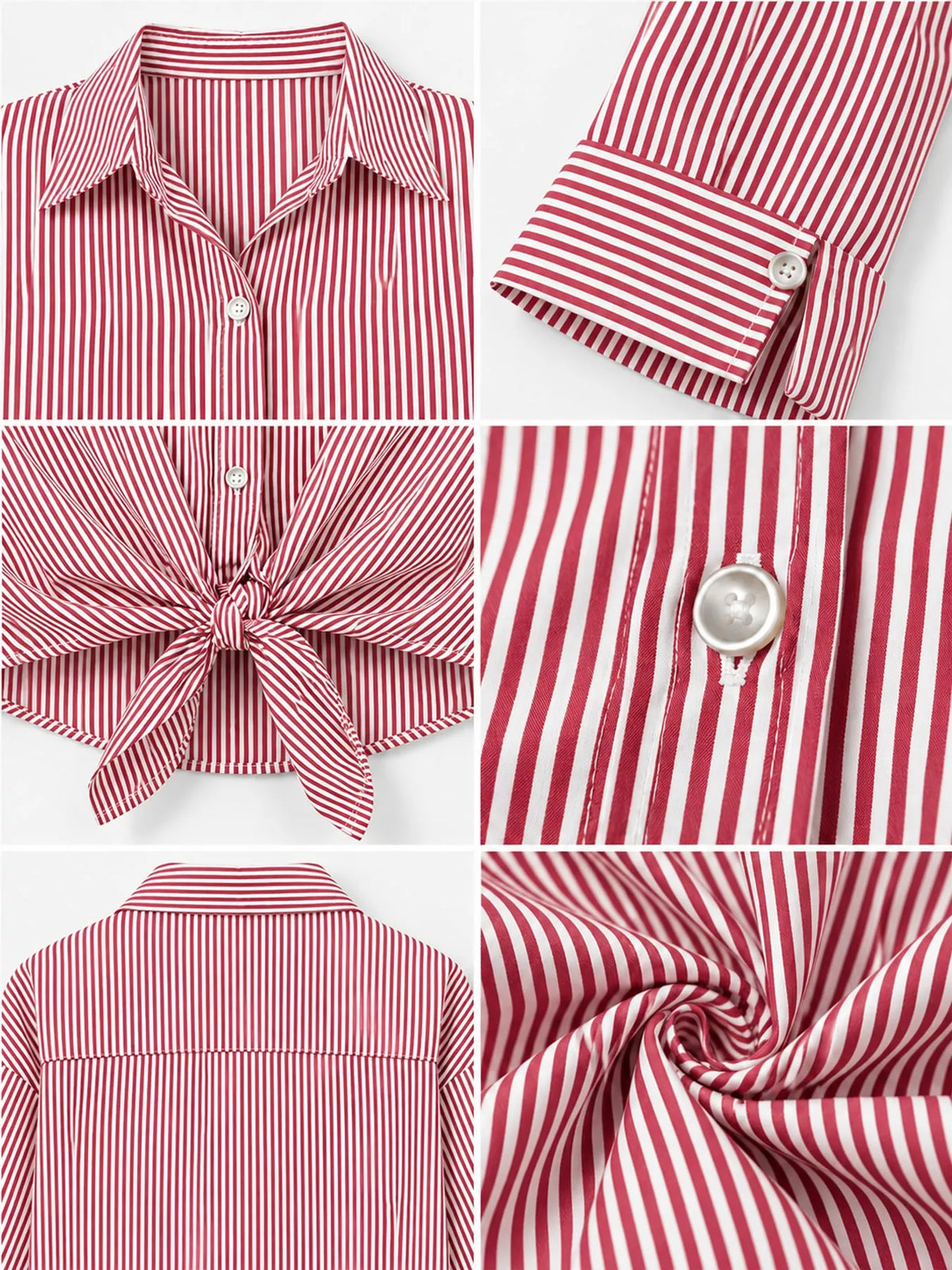 Red striped button-down shirt