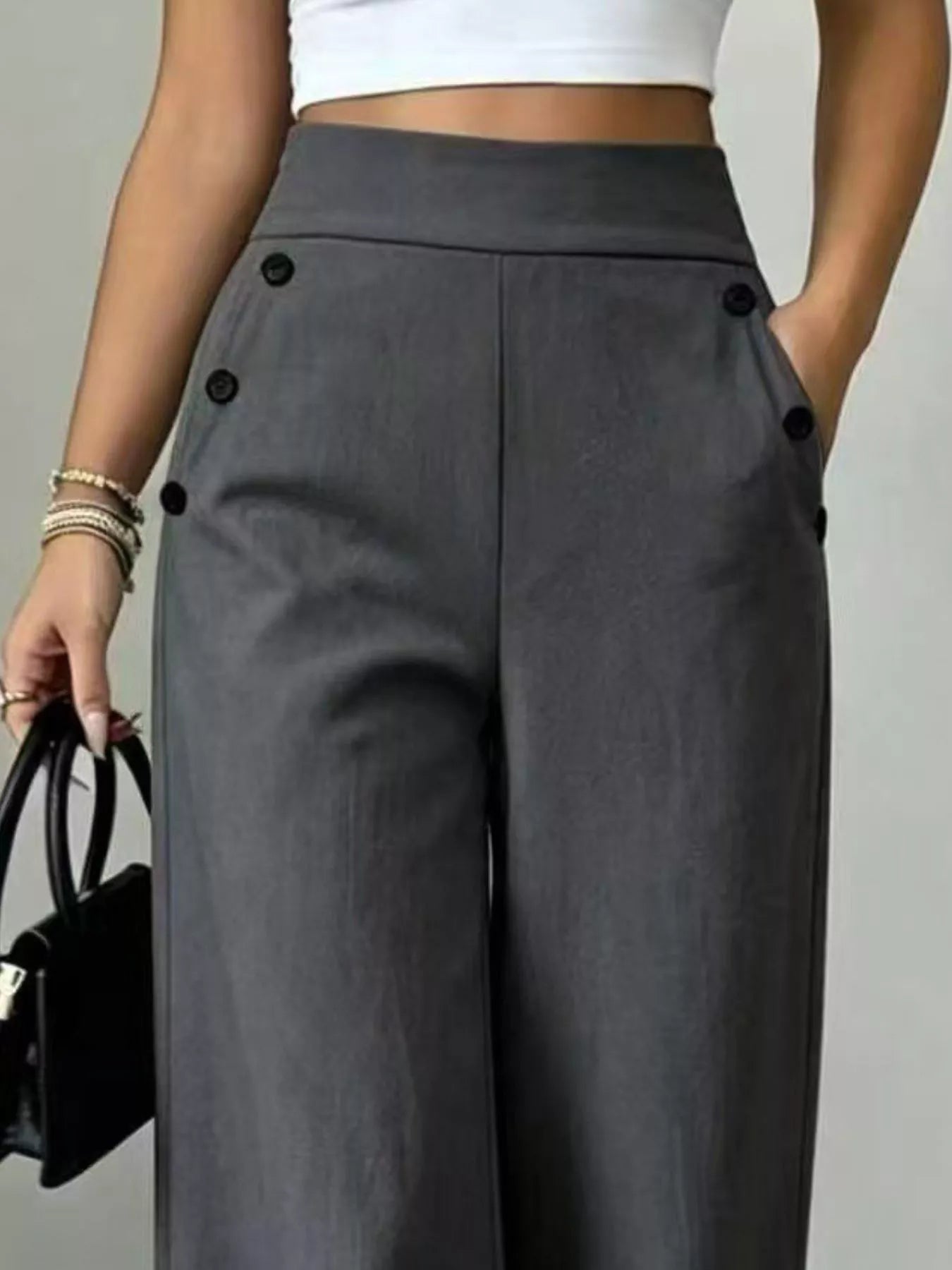 Trendsi High-Waisted Wide-Leg Pants -
