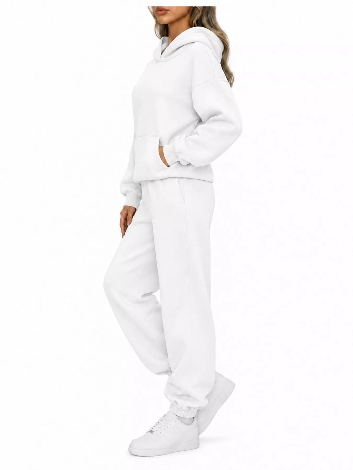 Kangaroo Pocket Hoodie and Joggers Set — side view