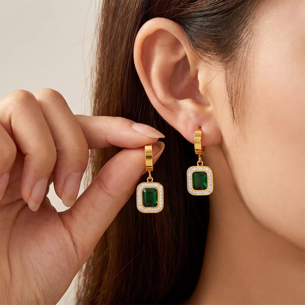 Zircon Jewelry Set, shown worn