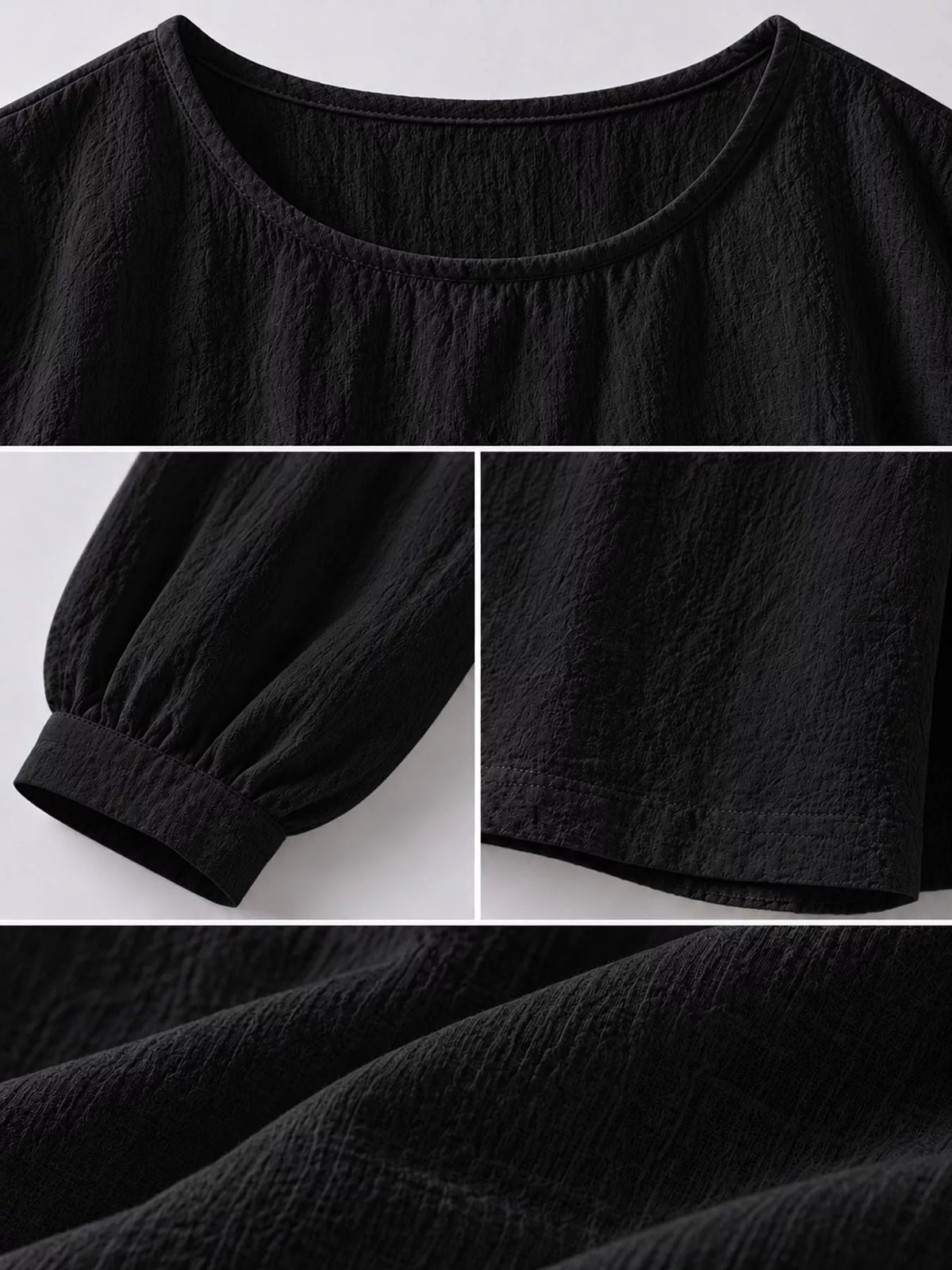 Loose Fit Long Sleeve Blouse — construction details