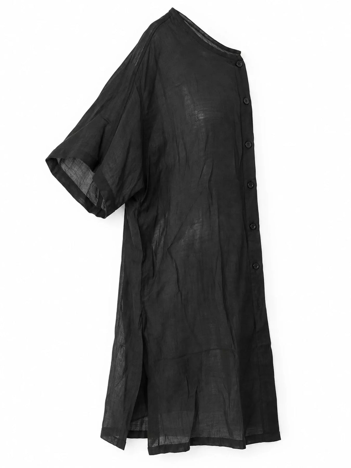 Linen-blend shirt, black side