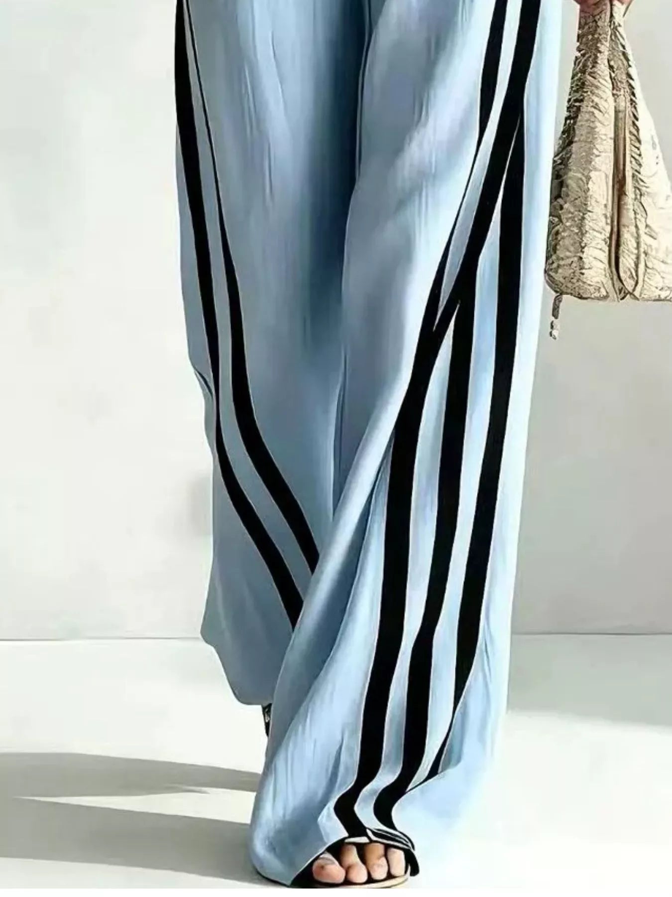 Trendsi Full Size Striped 3/4 Sleeve Top and Pants Set Plus Size -