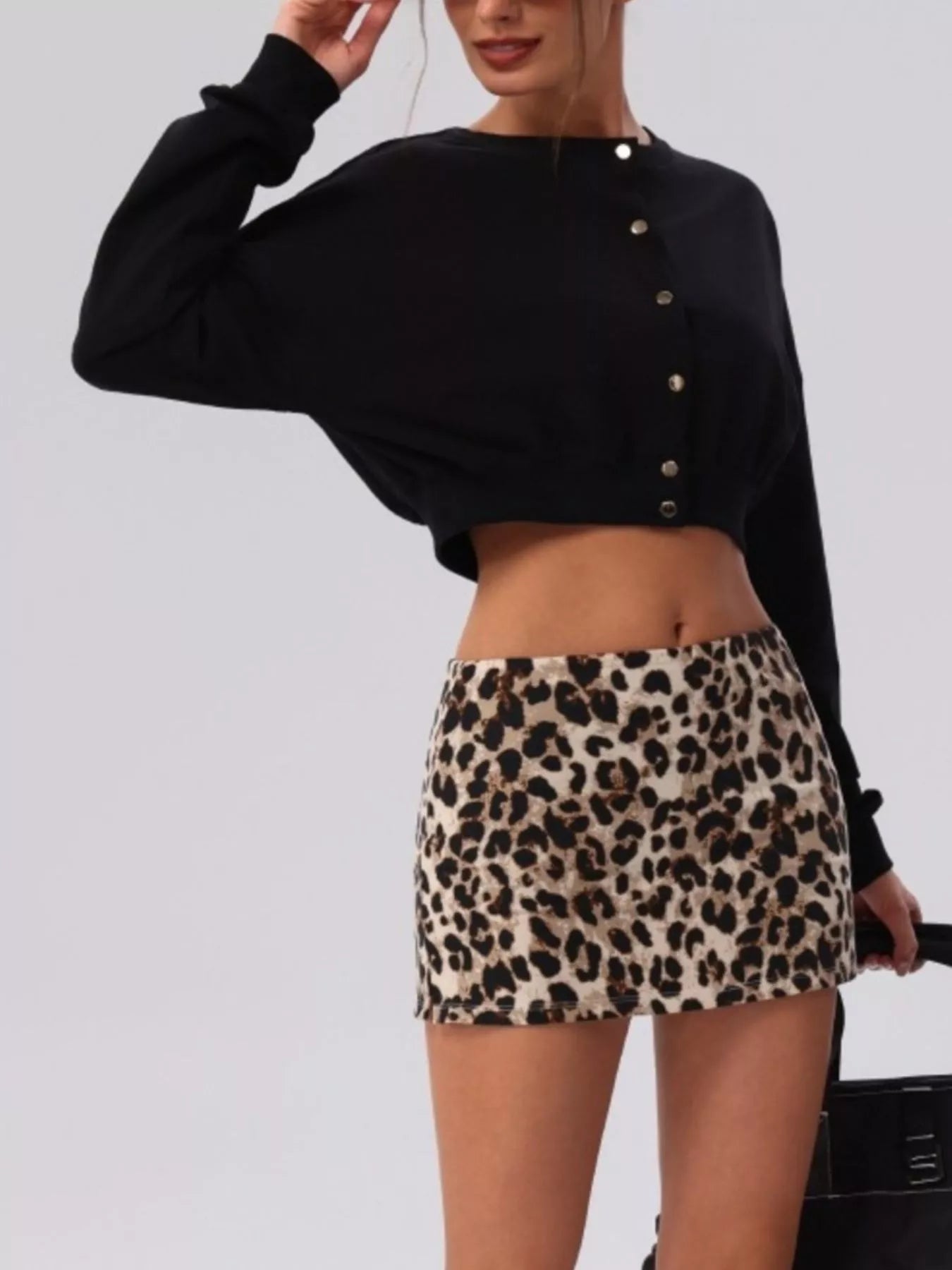 Trendsi Cropped Button-Down Active Cardigan -