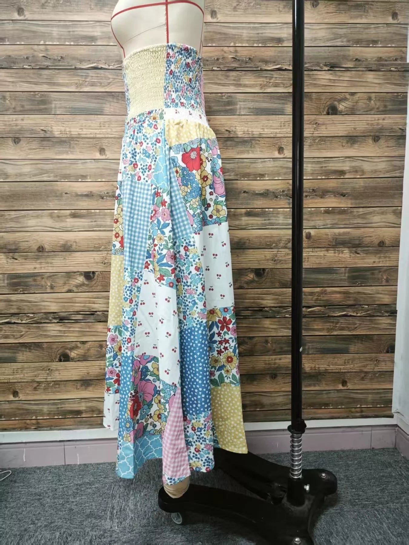 Trendsi Patchwork Floral Maxi Skirt -