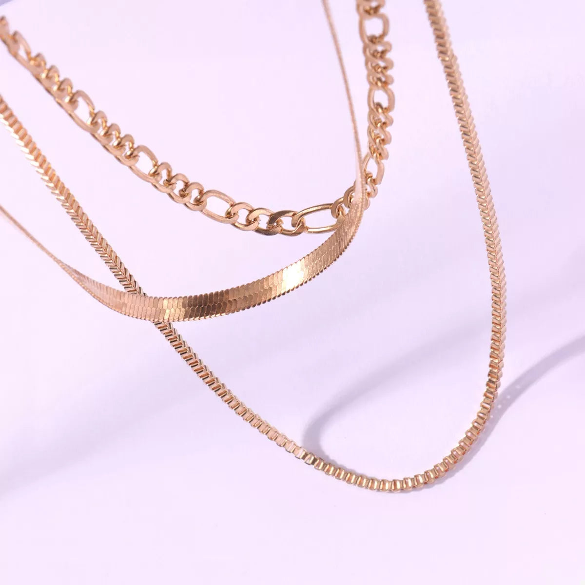 Trendsi 18K Gold-Plated Three-Layered Necklace -
