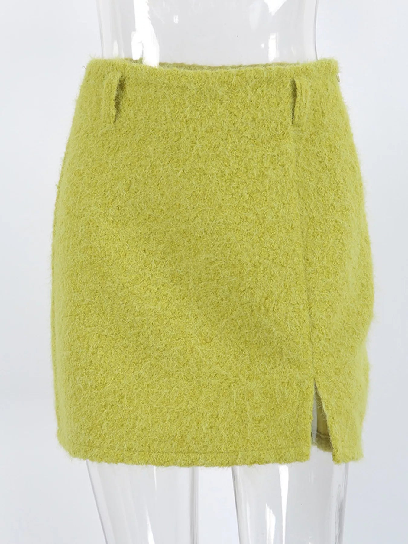 Trendsi Textured Mini Skirt with Front Slit -