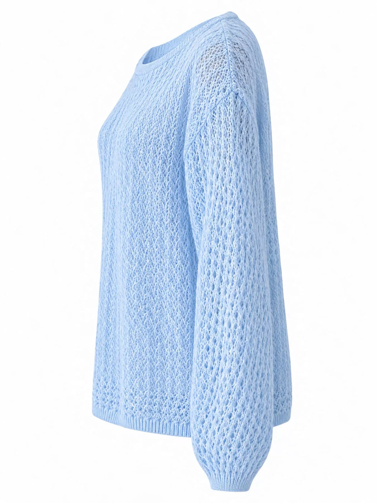 Azure Blue openwork knit cover-up top