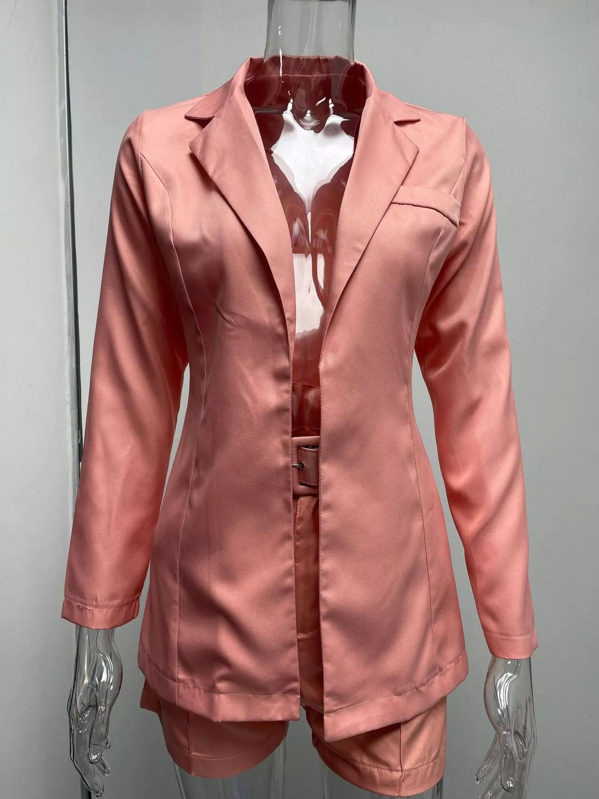 Collared long sleeve outfit set, product view