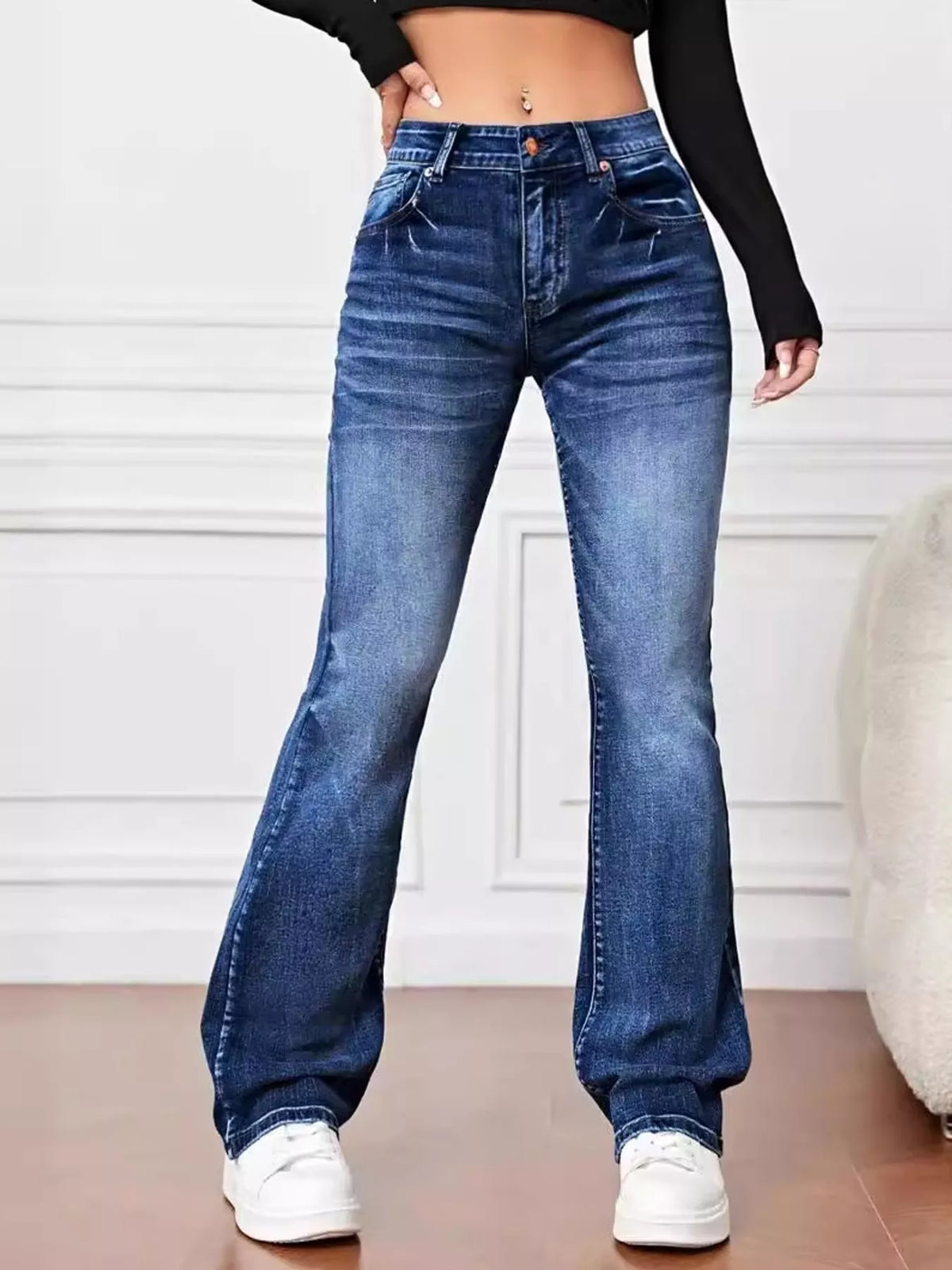 jeans, front view on model