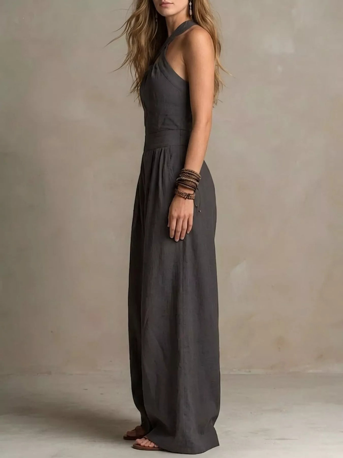 Wide-leg jumpsuit, dark gray side