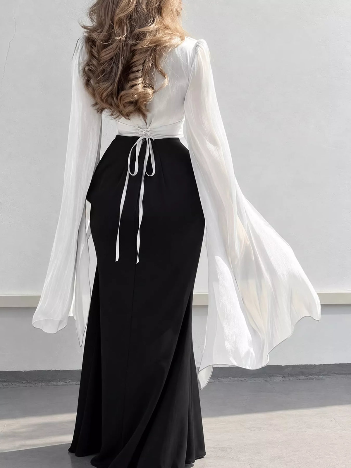Round Neck Maxi Dress — back view