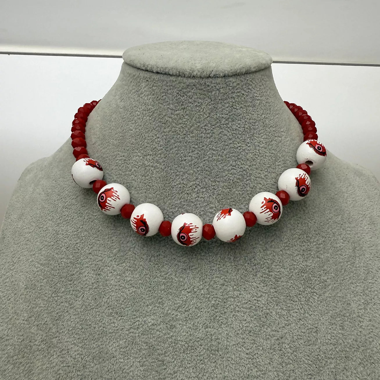 Trendsi Halloween Eyeball Beaded Necklace -