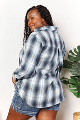 Trendsi Mandy Plaid Dropped Shoulder Shirt -