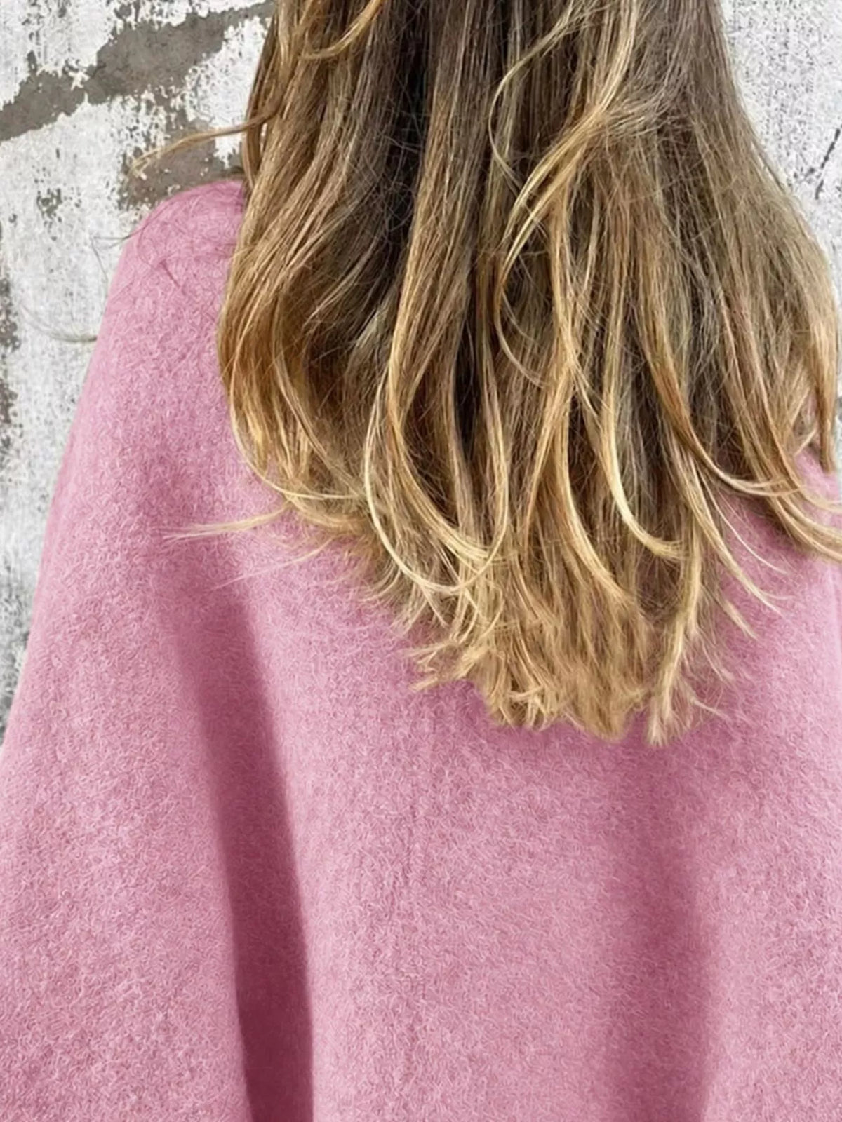 Fuzzy Texture Open-Front Cropped Jacket — back view