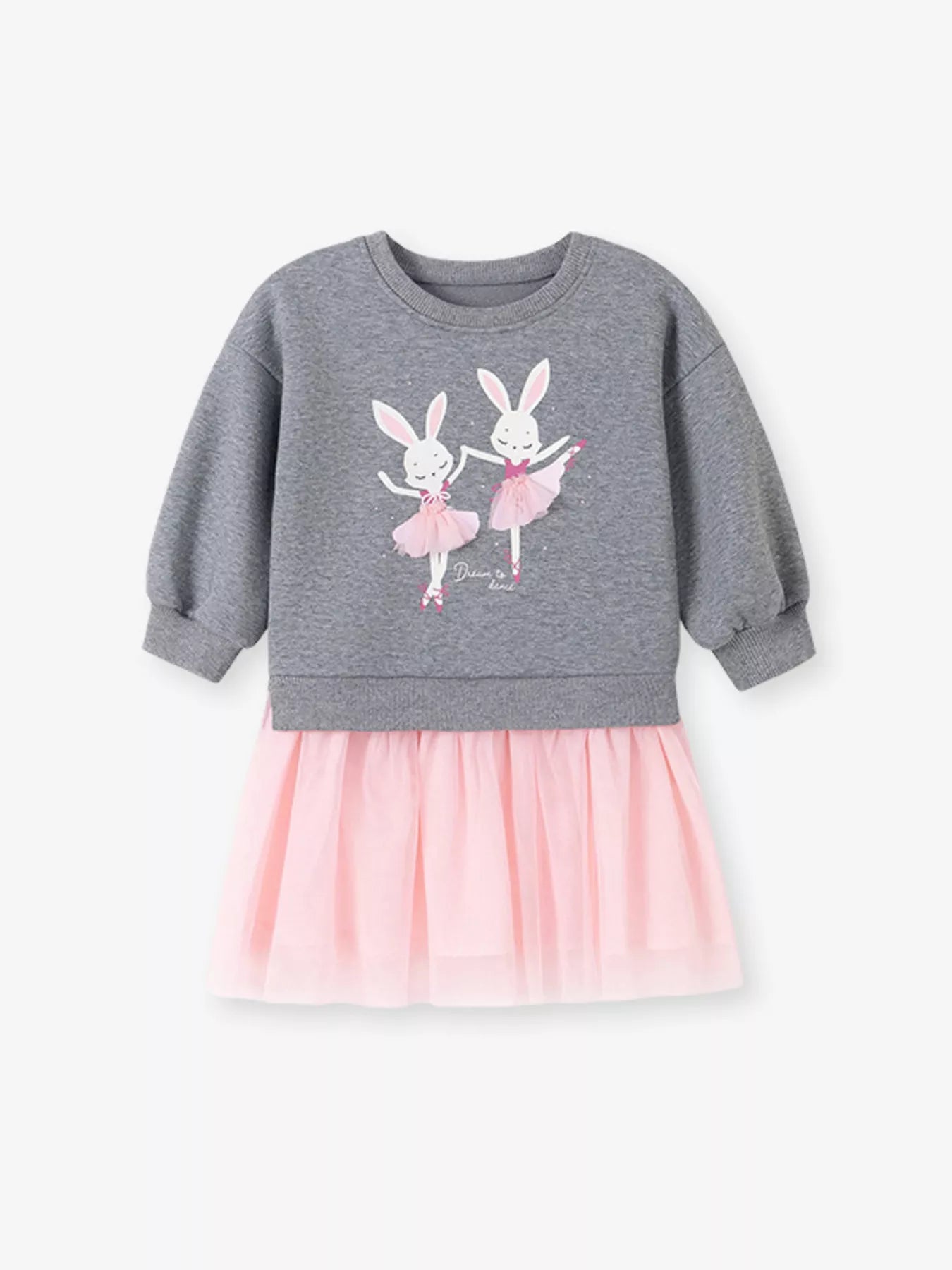 Trendsi Children's Rabbit Sweatshirt Tulle Tutu Dress -