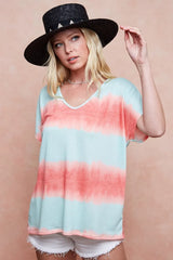 Trendsi BiBi Tiedye Printed Hacci Knit Top -