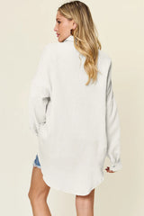 Trendsi Double Take Full Size Pocketed Texture Button Up Shirt -