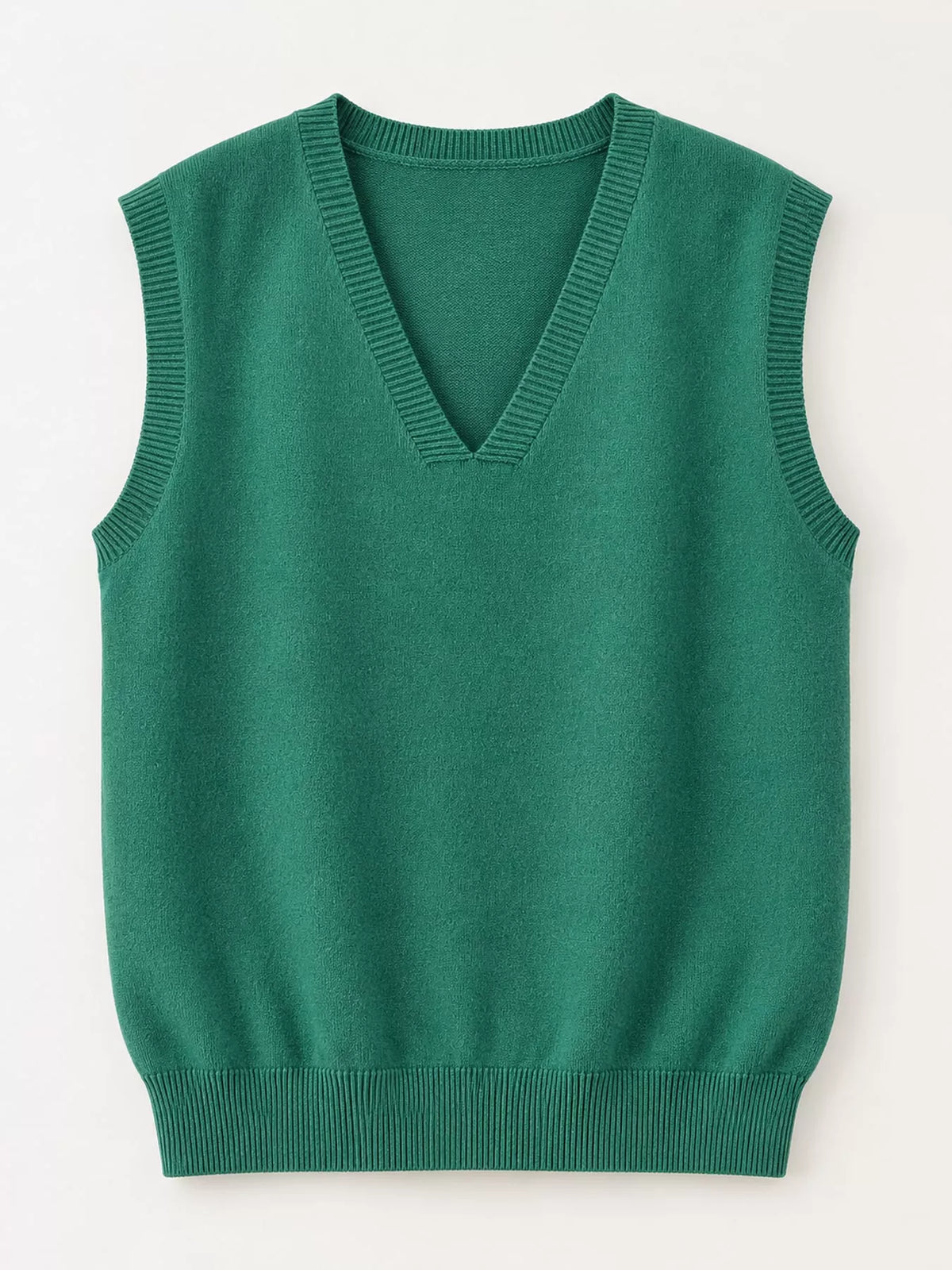 V-Neck Knit Sweater Vest — garment front