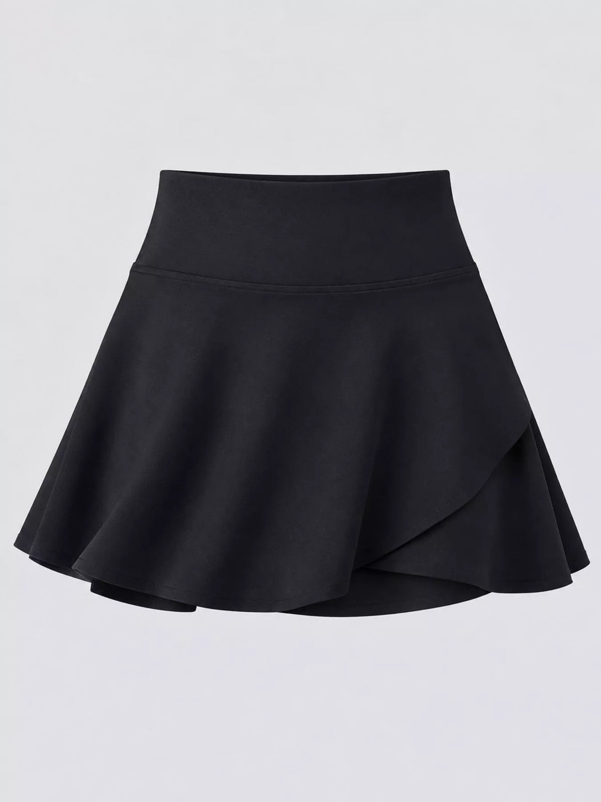 Black flared athletic skort