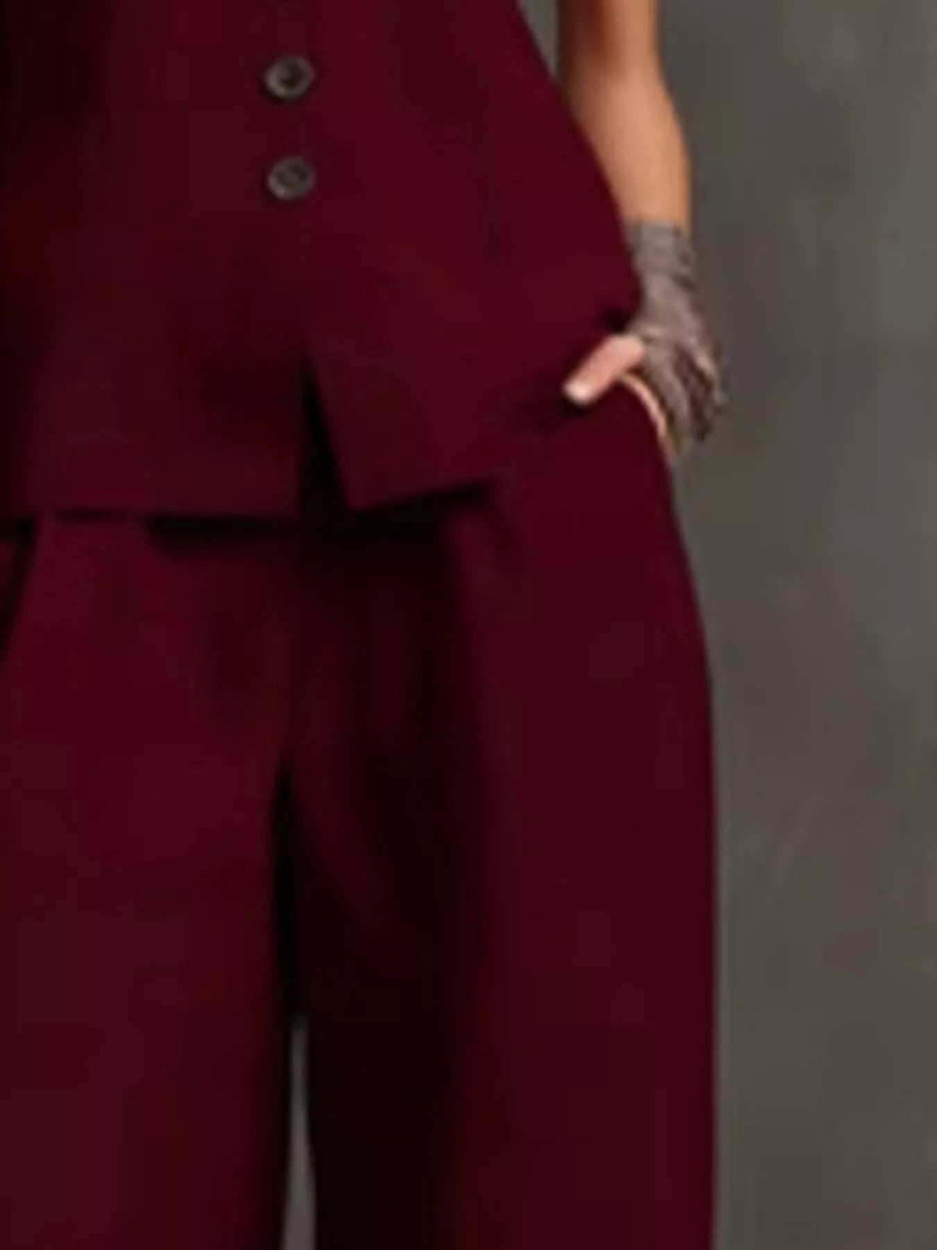 Trendsi Sleeveless Vest and Wide-Leg Pants Set -