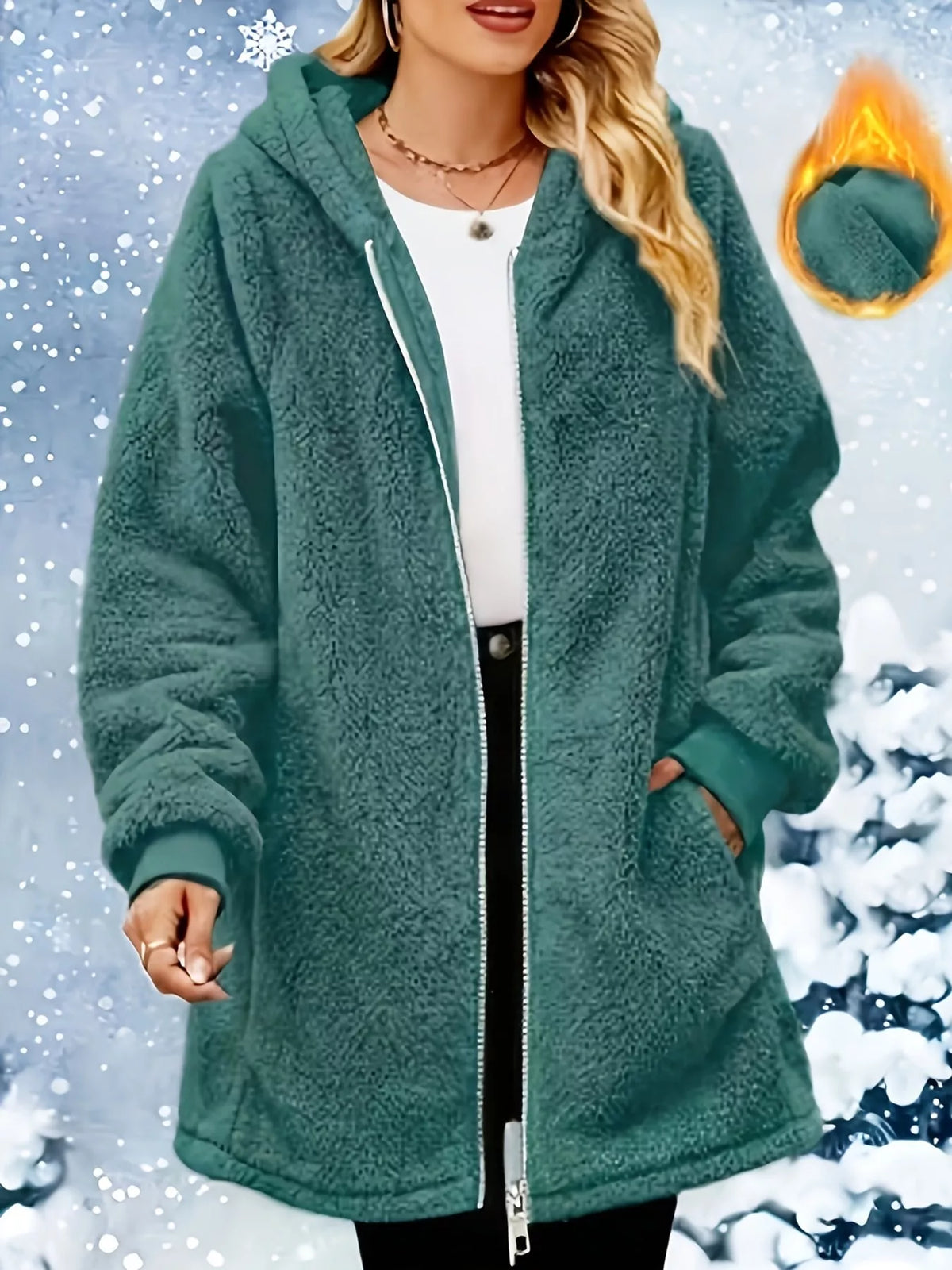 Emerald green long-sleeve coat