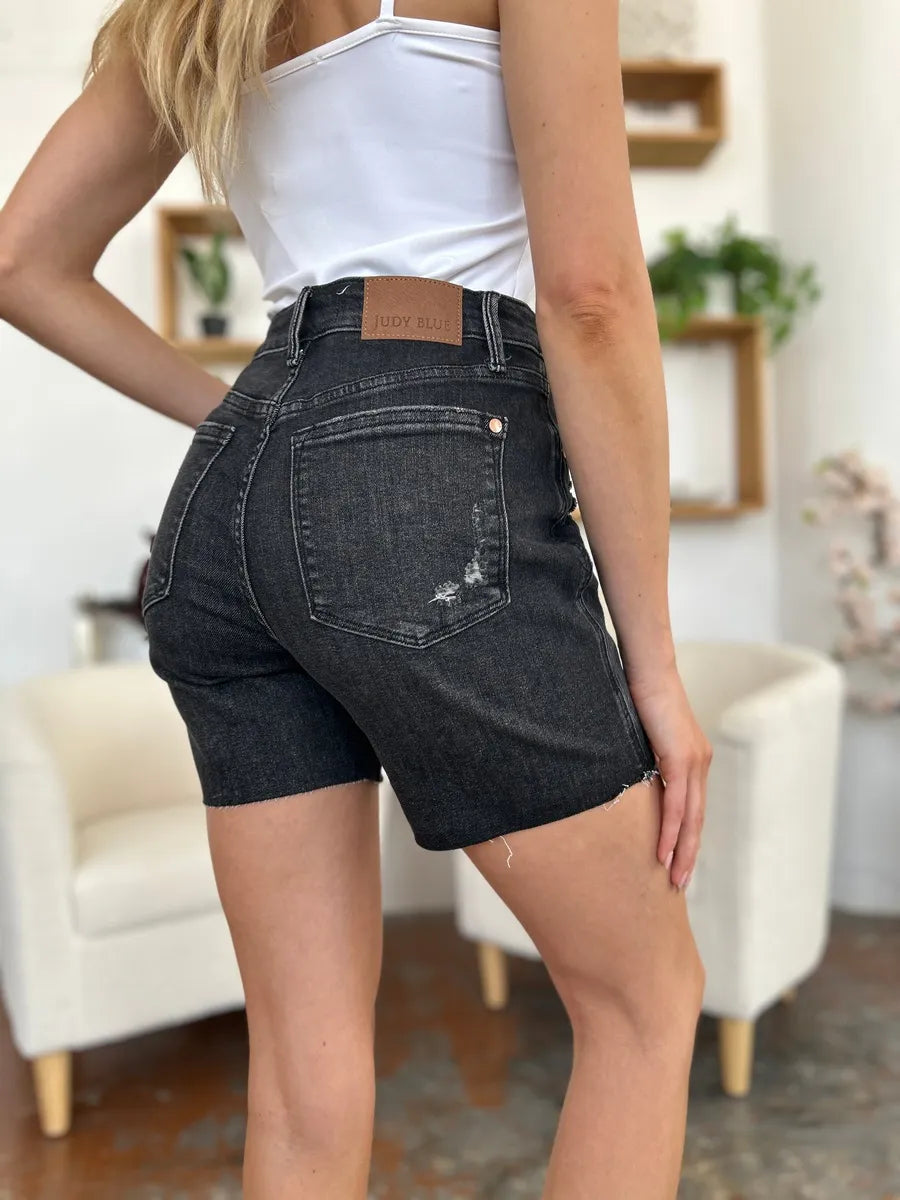 Trendsi Judy Blue Full Size High Waist Rigid Magic Denim Shorts - Shorts