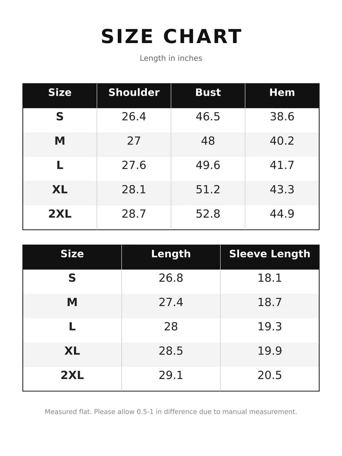 Letter Oversized Sherpa Hoodie — size and measurement chart