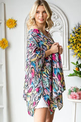 Trendsi Heimish Full Size Multi Color Snake Open Cardigan Plus Size -