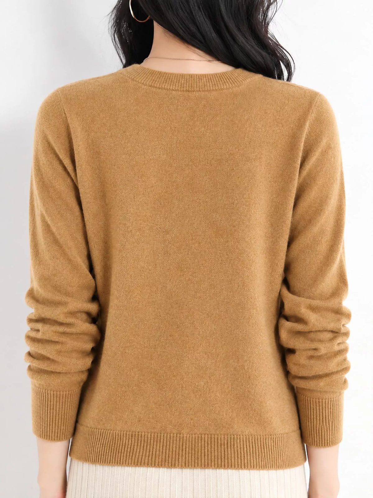 Crew Neck Long Sleeve Sweater — back view