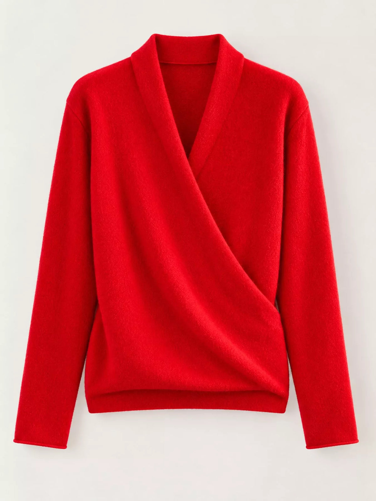 Surplice Long Sleeve Sweater — garment front