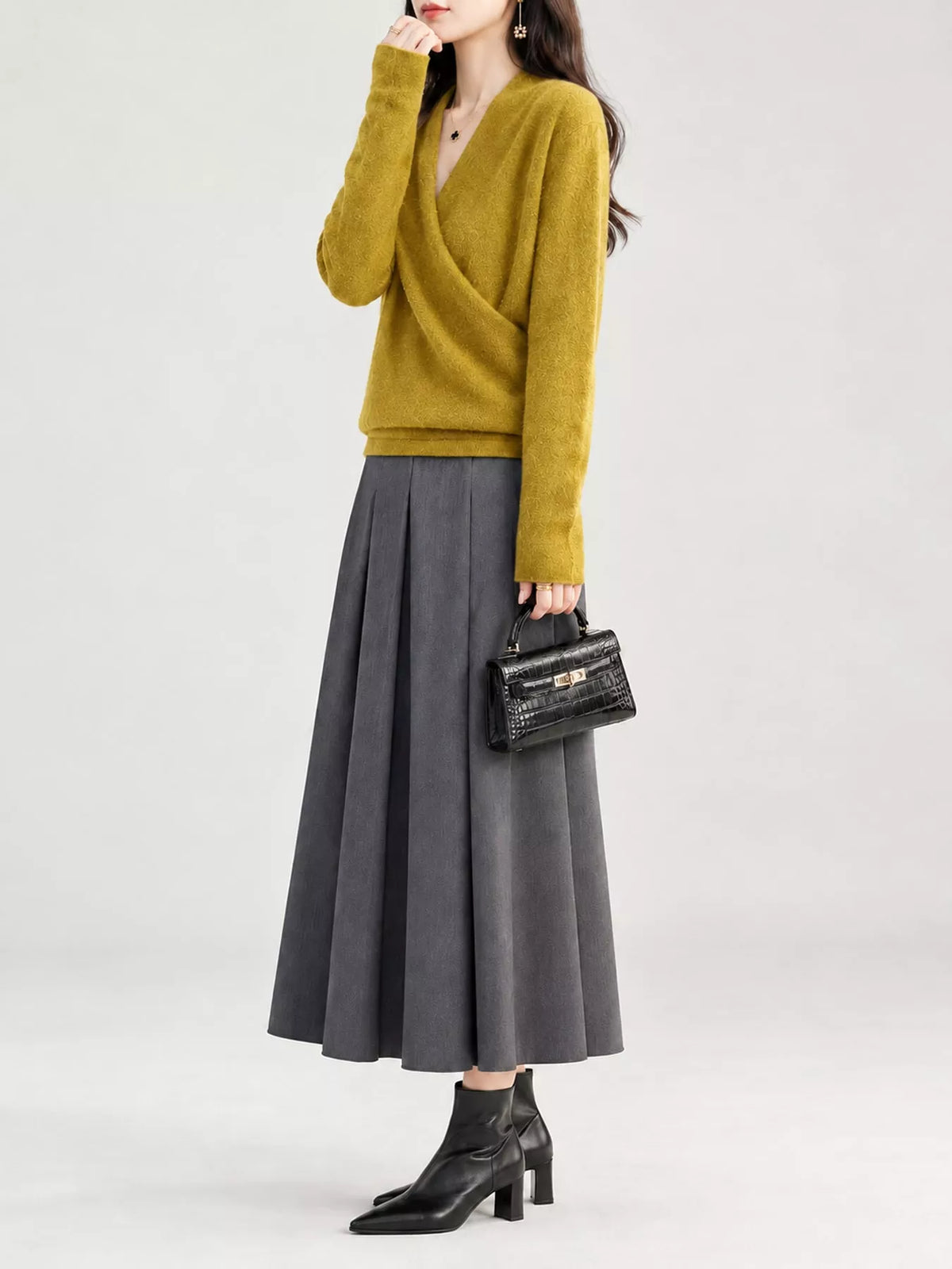 Surplice Long Sleeve Sweater — side view