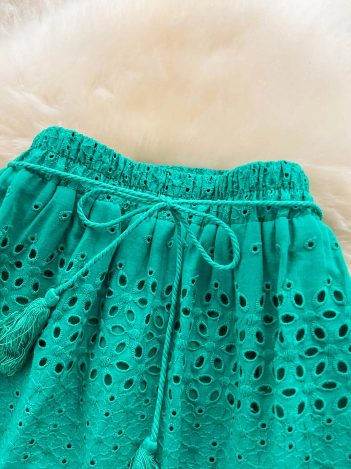 Trendsi Eyelet Tiered Maxi Skirt -