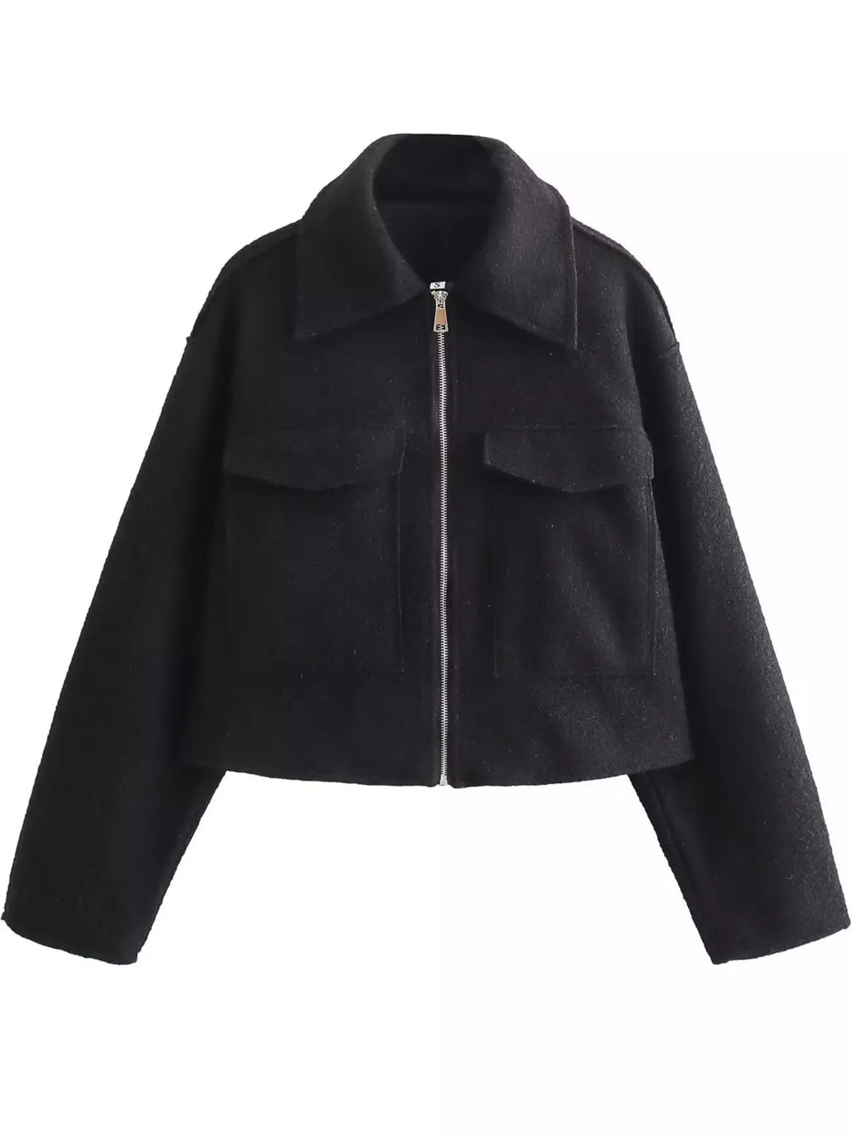 Zip-Up Cropped Jacket — garment front