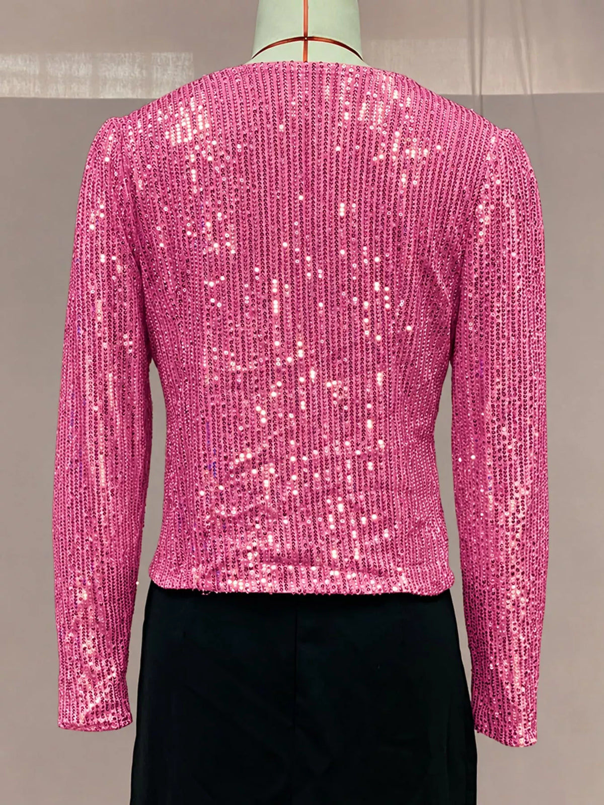 Sequin Long Sleeve Jacket — back view