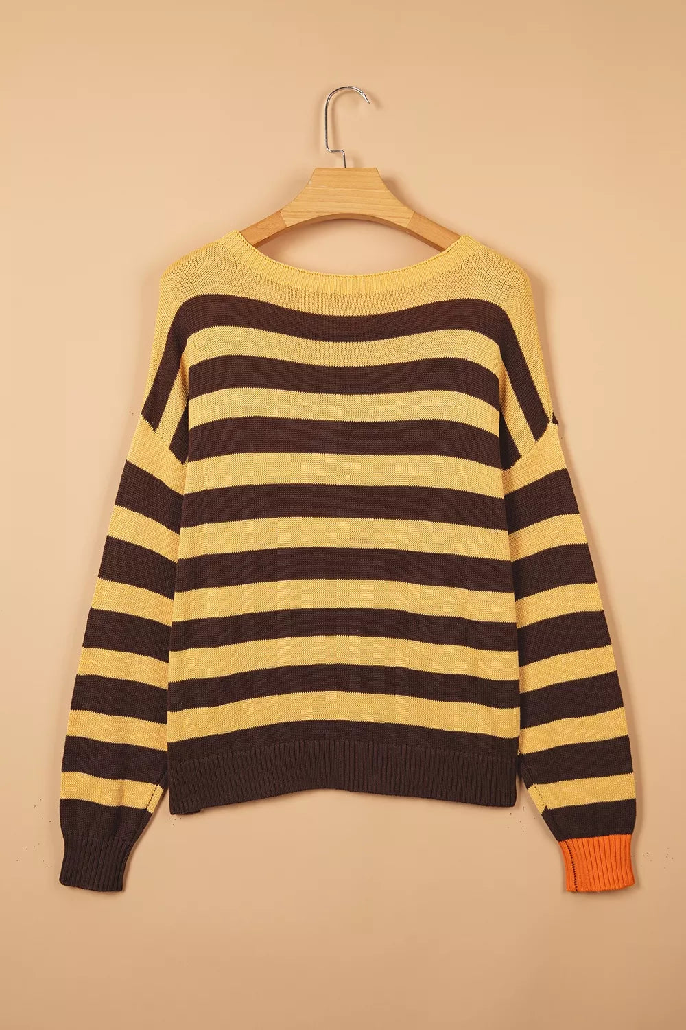 Trendsi Stripe Striped Drop Shoulder Colorblock Pullover Sweater -