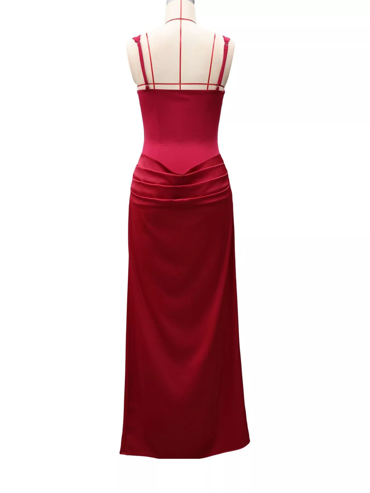 Square neck sleeveless maxi dress, back view