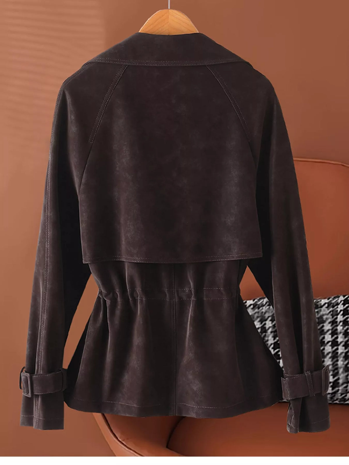 Double Breasted Long Sleeve Jacket — back view