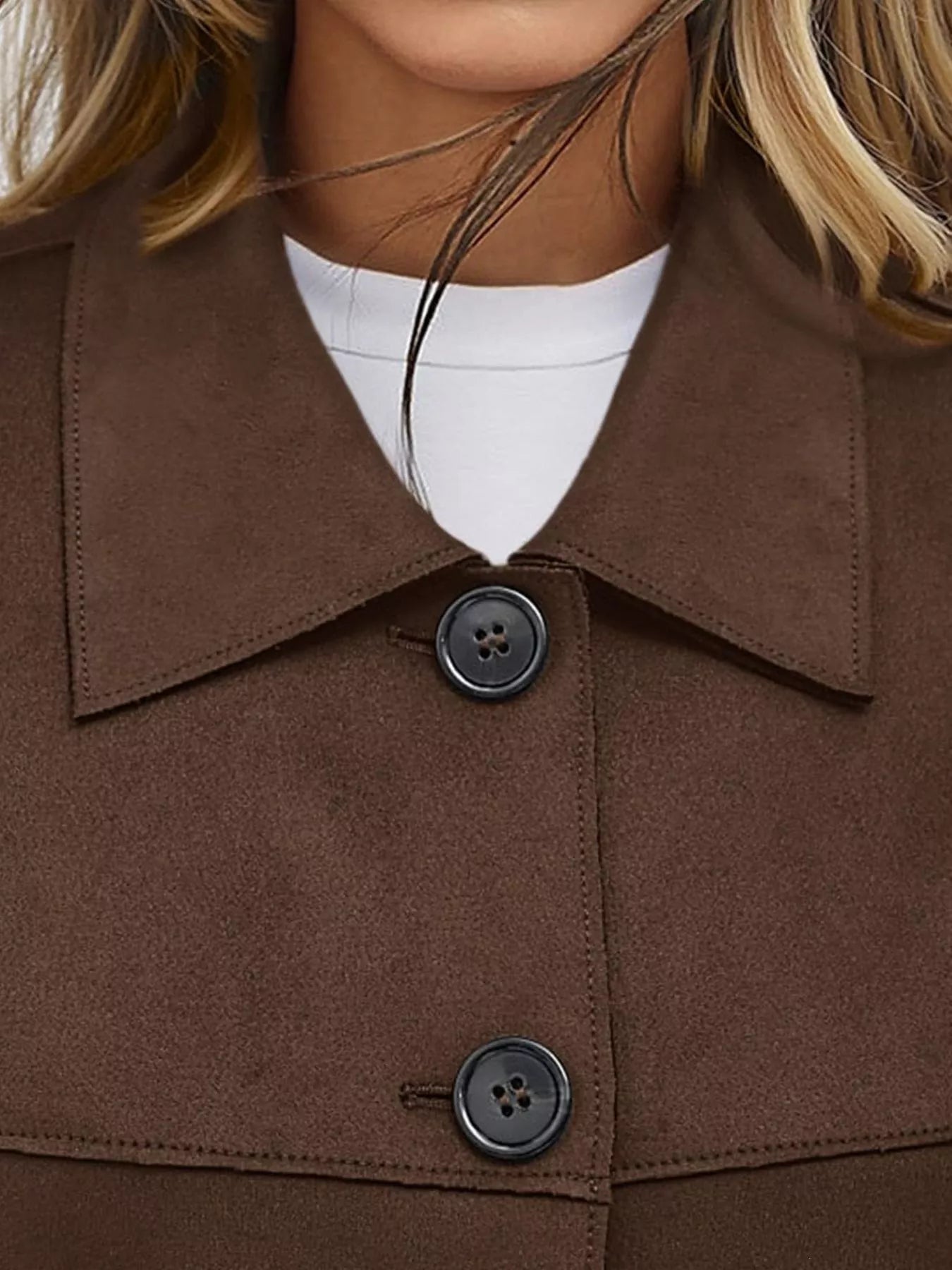 Trendsi Button-Down Cropped Jacket -