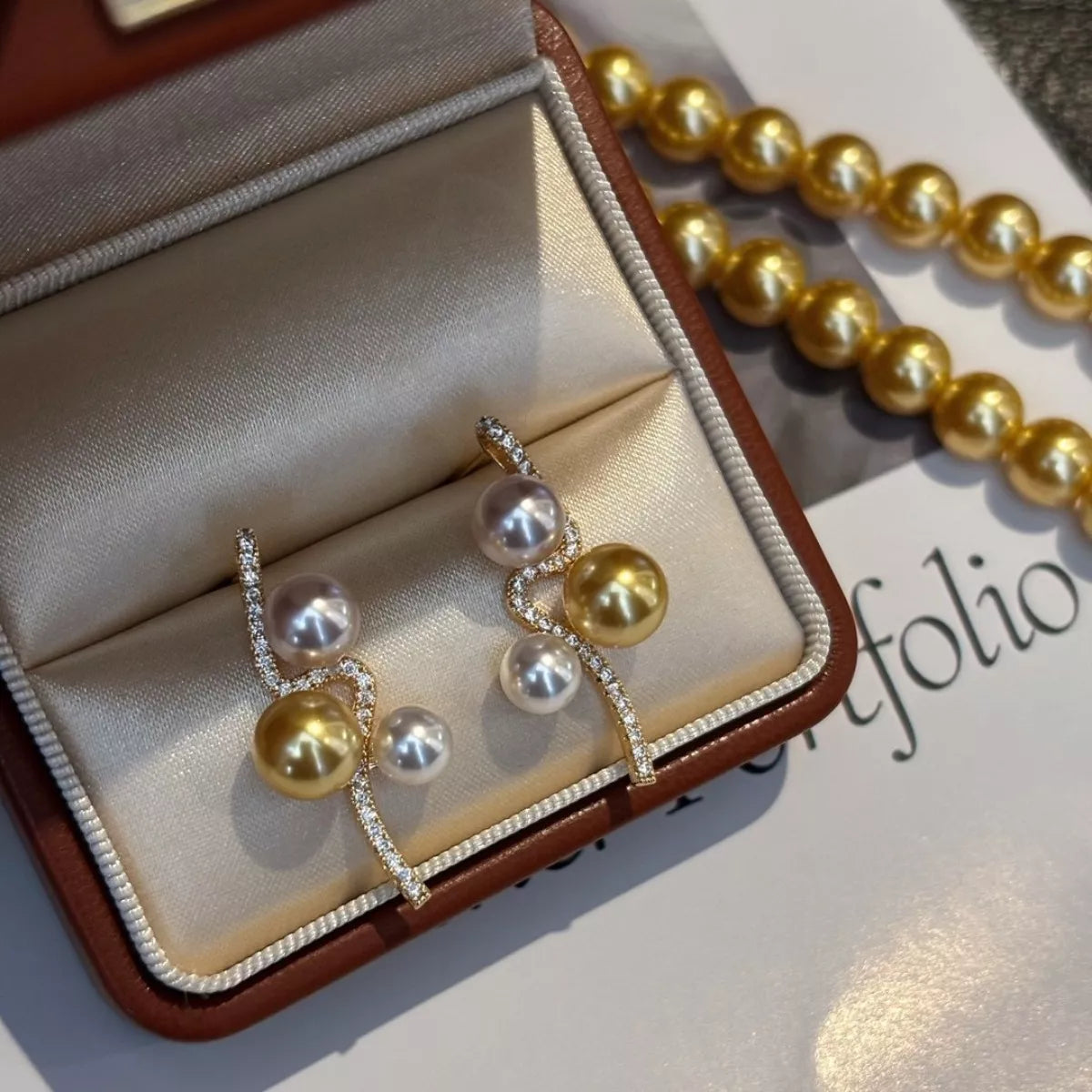 Trendsi Pearl & Zircon Dangle Earrings -