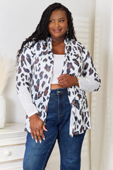 Trendsi Double Take Leopard Long Sleeve Cardigan -