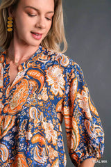 Trendsi Umgee Mix Paisley Boho Tunic Blouse -